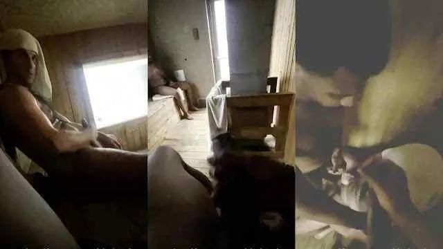 When 3 Dudes Decide to Play With Their Dicks in the Sauna & One Taking Big Shower of Cum