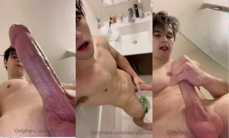 Darrell Jones cums in bathroom